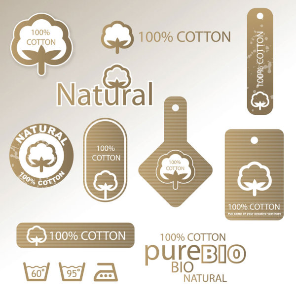 Guaranteed 100% cotton vector Label 02