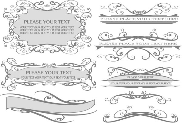 Vintage lace vector Borders 02
