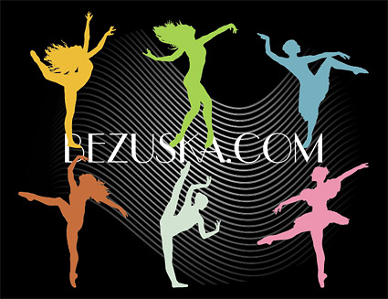 Dancing silhouette peoples vector