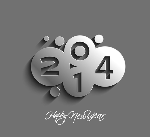 Creative 2014 New Year vector background set 03