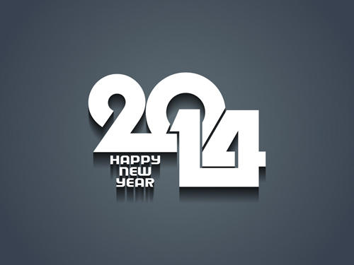Creative 2014 New Year vector background set 05