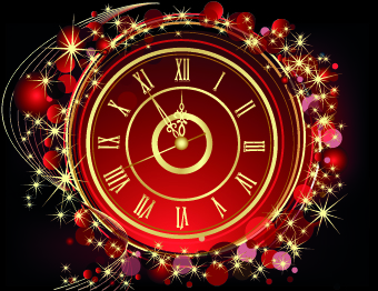 Shiny clock background vector 01
