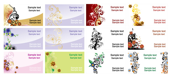 Flowers style card template 02