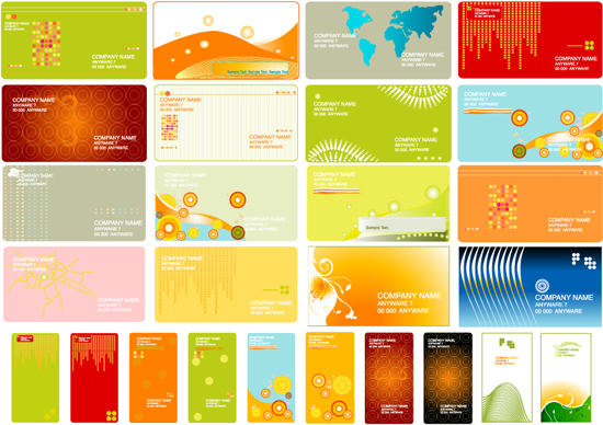Commonly used business card templates vector graphics