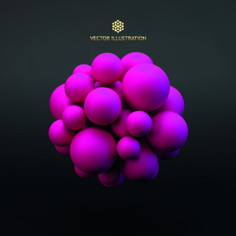 Shiny 3D sphere vector backgrounds 04