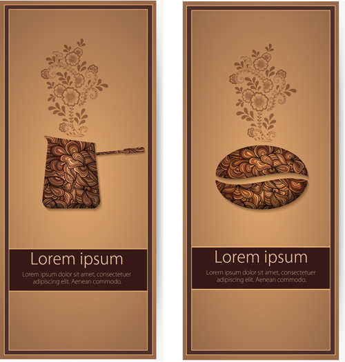 Art Pattern with coffee card vector 03