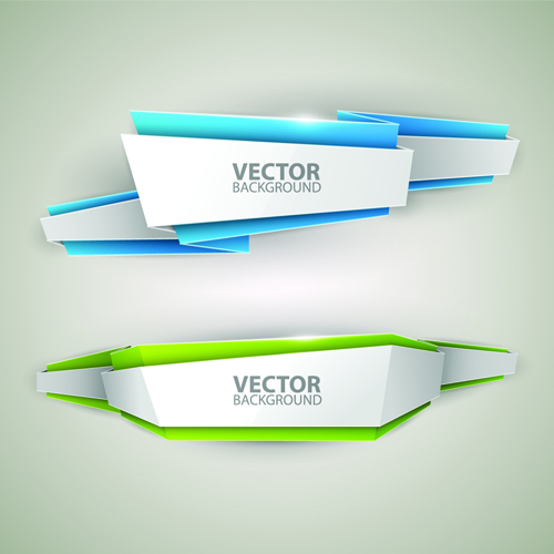 vector material shiny origami material banners banner 