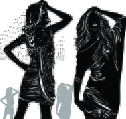 silhouette design vector material 01 Beautiful girls silhouette design vector material 01