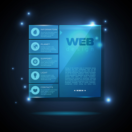 fographics template design vector 02 Blue web infographics template design vector 02