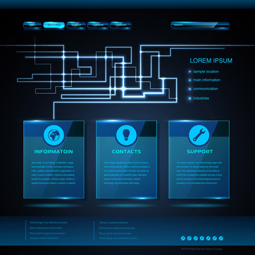 fographics template design vector 04 Blue web infographics template design vector 04