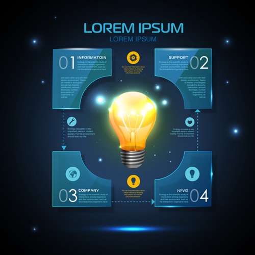 fographics template design vector 06 Blue web infographics template design vector 06
