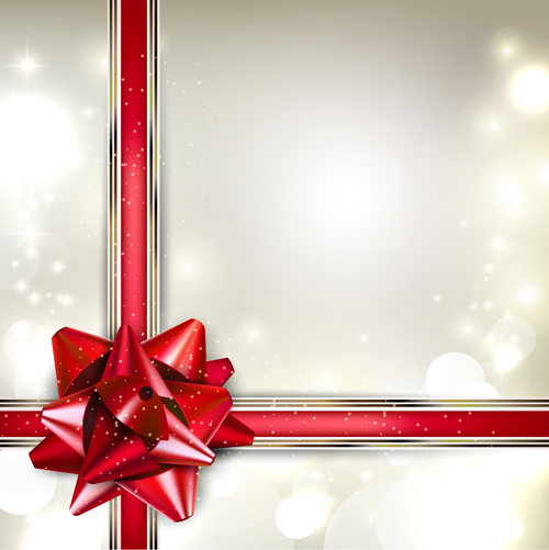 Bow christmas cards vector 04
