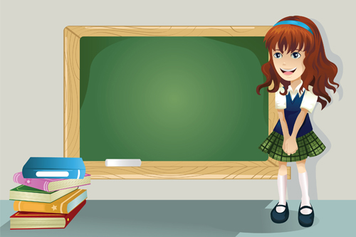 Different Cartoon school child image vector 01