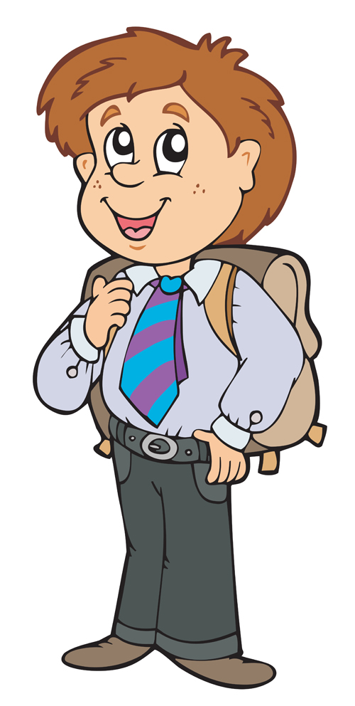 Different Cartoon school child image vector 02