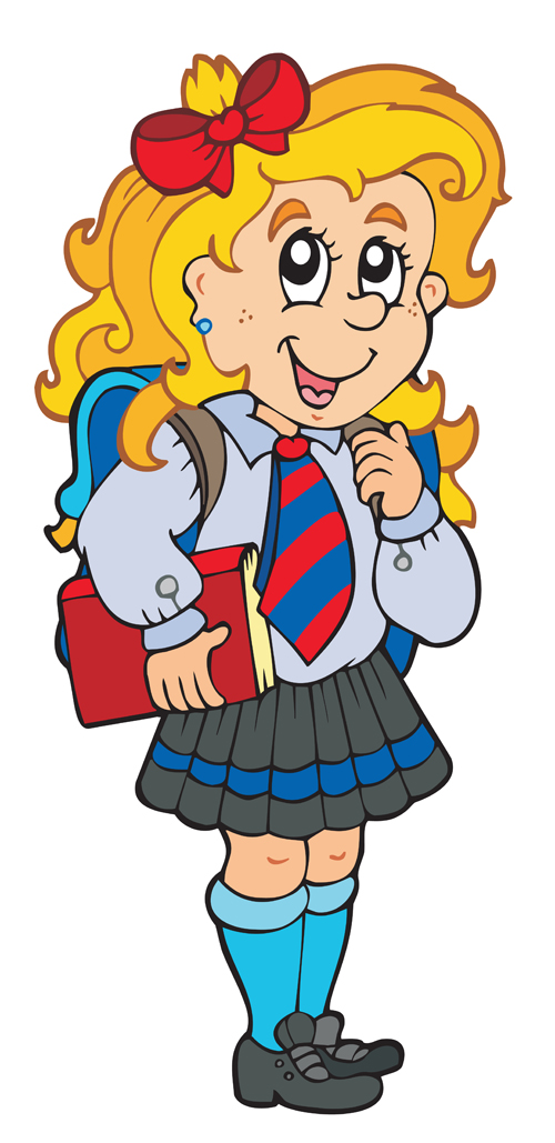 Different Cartoon school child image vector 03