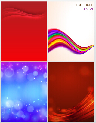 Cover of magazine with brochure vector set 05