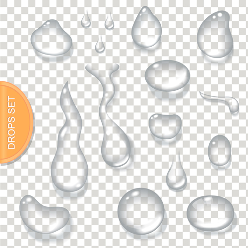 Crystal clear water drops vector illustration 06