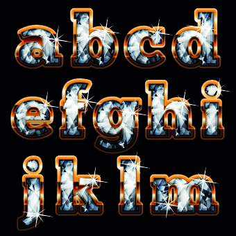 Diamond with gold alphabet vector 04