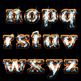 Diamond with gold alphabet vector 05
