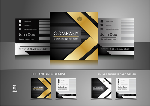 Elipse business cards design vector material 03