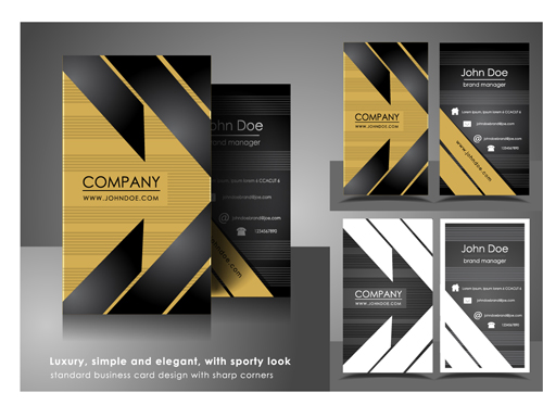 Elipse business cards design vector material 06