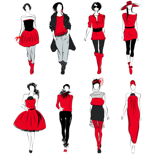 vector fashion fashion girls fashion elements element Design Elements 