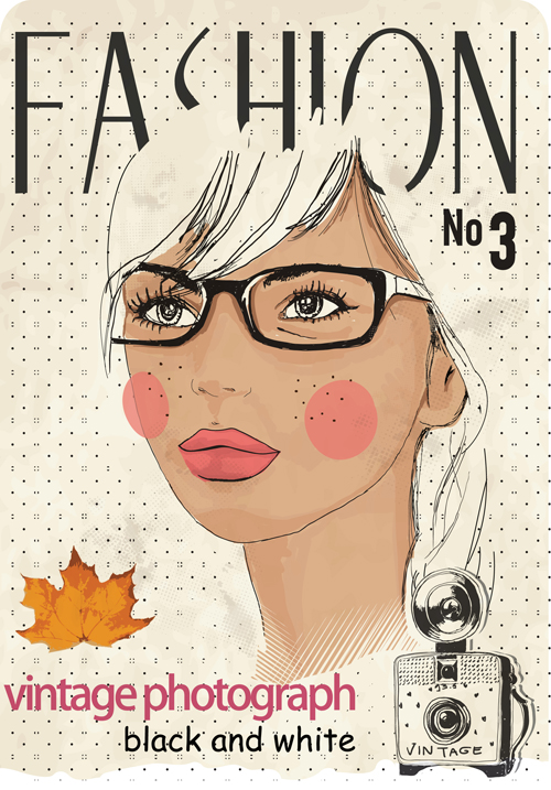 Vector Fashion girls design elements 04