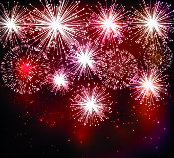Beautiful Fireworks design vector background 04