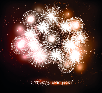 Beautiful Fireworks design vector background 05