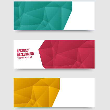 Geometric shapes abstract banners graphic vector 02