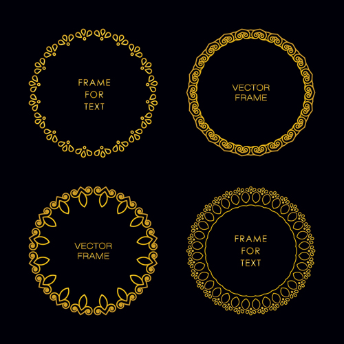 Gold deco frame beautiful vector set 06