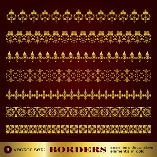 corner decorative elements vector 05 Golden border and corner decorative elements vector 05