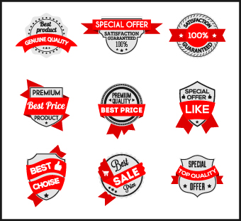 Best Label with ribbon vintage style vector 03