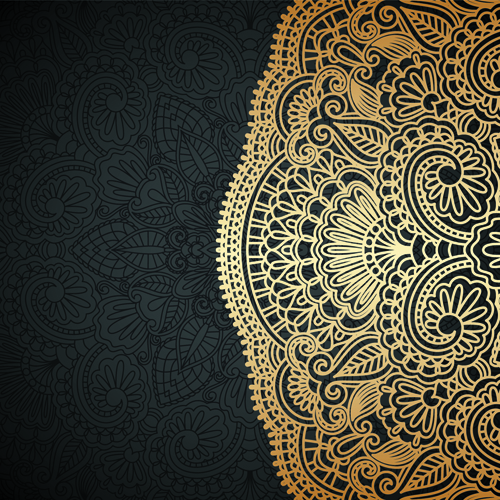 Lace decorative pattern vector background 03