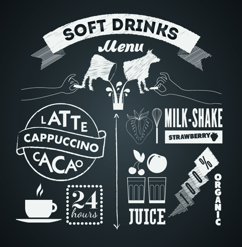 Black Style Menu vector 04