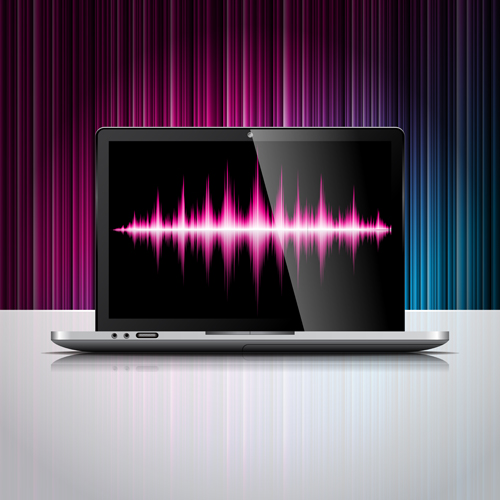 Modern monitor with technology vector 03