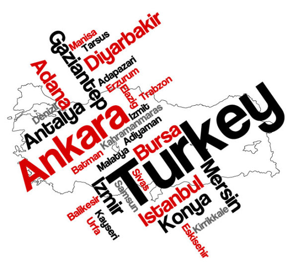 Modern text with map vector material 03