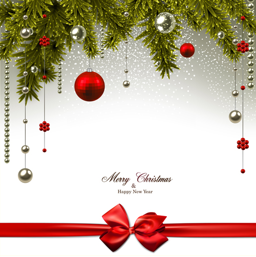 Ornate baubles christmas card set 01