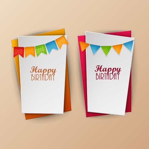 Paper birthday banner vector design