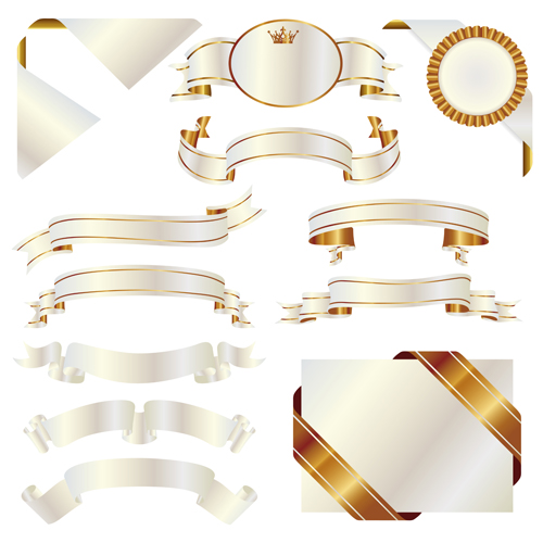 Shiny Ribbons design elements 01