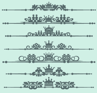 Royal crown decor vector 04