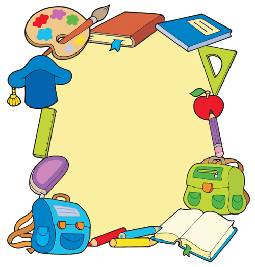 Set of School frame elements vector 05
