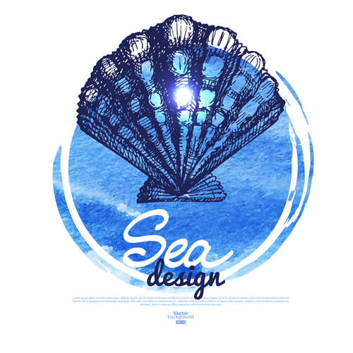 Set of seashell hand drawn vectors material 10