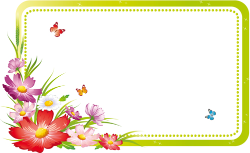 Vector of Spring Fresh Flower Frame set 10