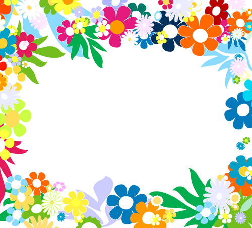 Vector of Spring Fresh Flower Frame set 02
