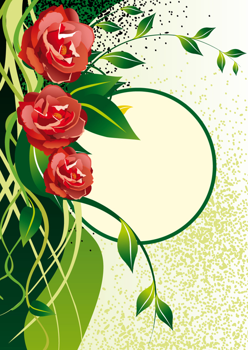 Vector of Spring Fresh Flower Frame set 04