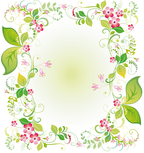 Vector of Spring Fresh Flower Frame set 08