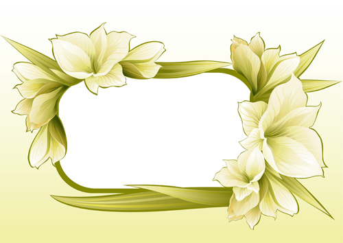 Vector of Spring Fresh Flower Frame set 09