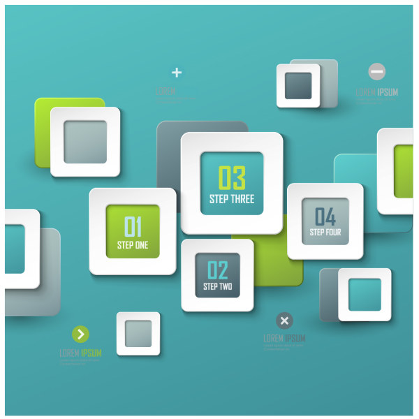 Square numeric infographics vector