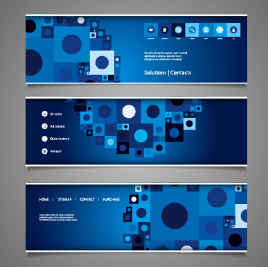 Tech elements web banners vector set 02